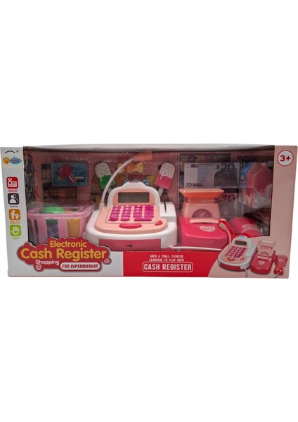 Işıklı-Sesli Gerçek Hesap Makinalı-Barkod Okuyuculu-Alışveriş Sepetli- Kırmızı Yazarkasa Oyuncak fırsatları