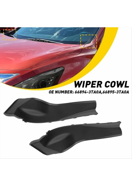 1paır Ön Köşe Ön Cam Silecek Kapak Kapağı 66894-3TA0A 66895-3TA0A Nissan Altima 2013-2015 Uzatma Trim Panel (Yurt Dışından) modelleri