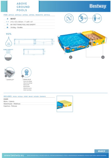 ® 561CF Prefabrik Ikili Su ve Kum Oyun Havuzu