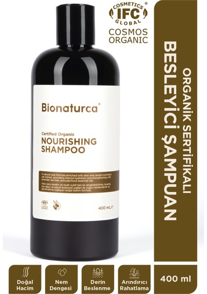 Organik Sertifikalı Yıpranma Karşıtı Besleyici Şampuan 400 Ml