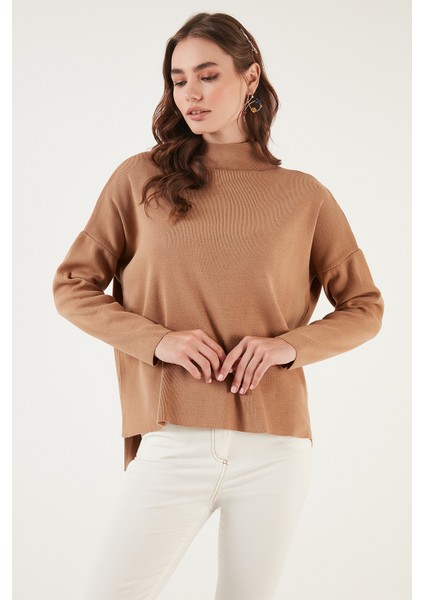 Pamuklu Arkası Uzun Dik Yaka 2'li Paket Triko Kazak Bayan Kazak 4615002S2 modelleri