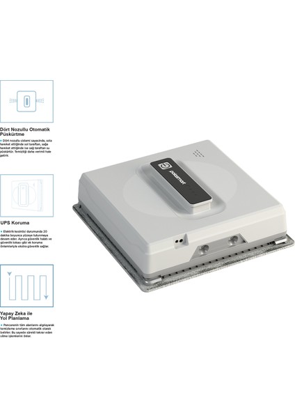 PSH23 Akıllı Cam Silme Robotu Ultrasonik Su Püskürtmeli Uzaktan Kumandalı APP Uygulama Kontrollü fiyatları