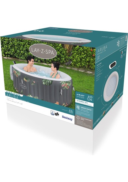 Lay-Z-Spa® 60061 Aruba Signature Airjet™ Şişme Spa Havuzu, 2-3 Kişilik