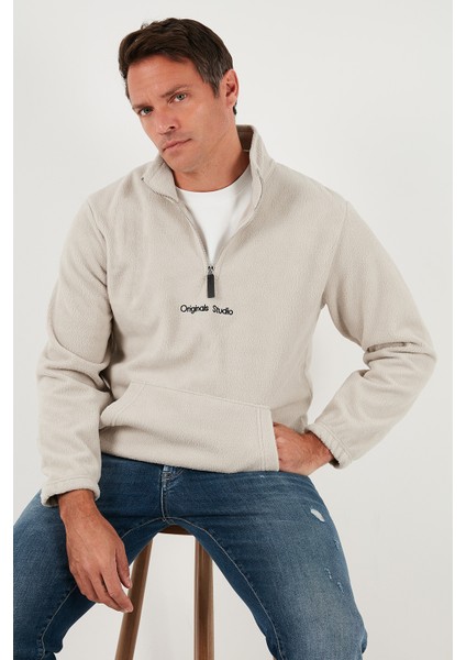 Regular Fit Yarım Fermuarlı Dik Yaka Yumuşak Dokulu Sweat Erkek Sweat 59060661