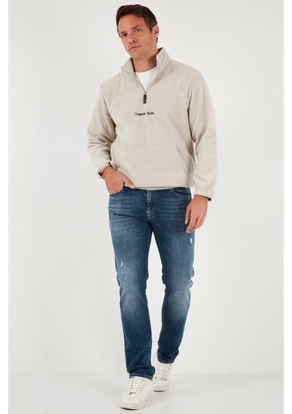 Regular Fit Yarım Fermuarlı Dik Yaka Yumuşak Dokulu Sweat Erkek Sweat 59060661 fiyatları