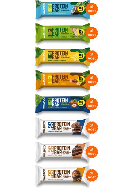 Protein Bar Karma Paketi 8 Adet (8 Çeşit)