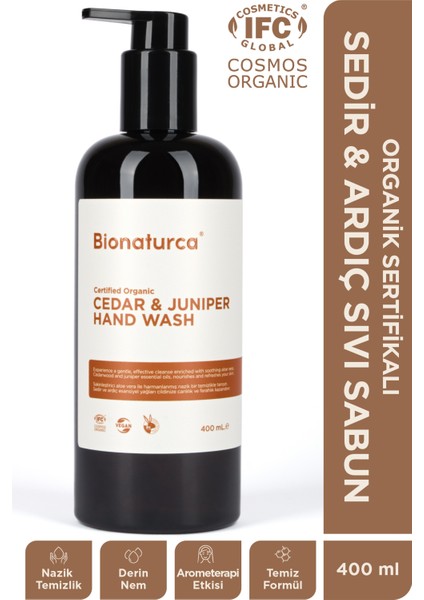 Organik Sertifikalı Sedir & Ardıç Sıvı Sabun 400 Ml
