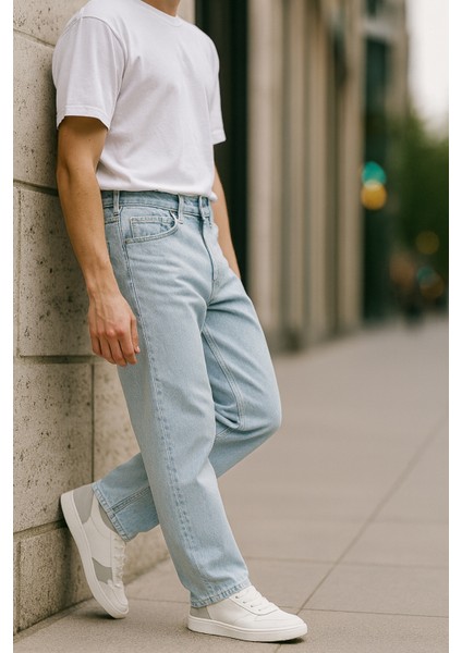 Baggy Fit Jean Leon Yüksek Bel Bol Kesim Kot Pantolon C352 fırsatları