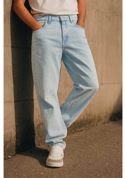 Baggy Fit Jean Leon Yüksek Bel Bol Kesim Kot Pantolon C352