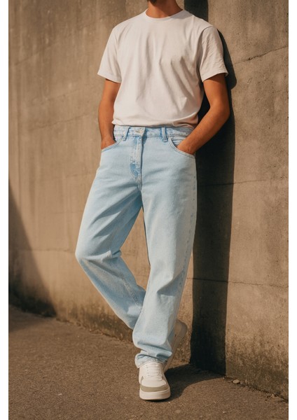 Baggy Fit Jean Leon Yüksek Bel Bol Kesim Kot Pantolon C352 fırsatları