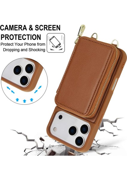 iPhone 17 Pro Max Için Fermuarlı Kart Çantası Telefon Kılıfı (Yurt Dışından) fırsatları