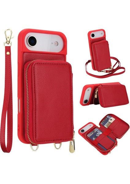 iPhone Air Için Fermuarlı Kart Çantası Telefon Kılıfı (Yurt Dışından)