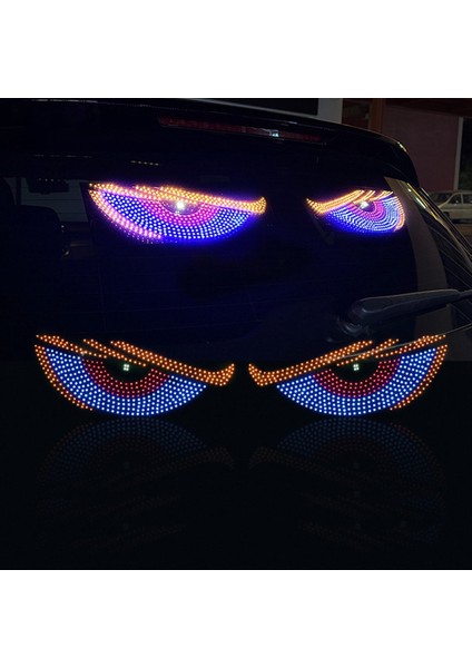 1 Çift LED Araba Dinamik Şeytan Göz Lambası Çıkartması USB Araba Kötü Gözler Uyarı Lambası Araba Ön Cam Göz Lambaları, A (Yurt Dışından) indirimleri