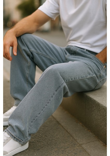 Erkek Yüksek Bel Bol Kesim Baggy Loose Fit Jean PANTOLON-C352 indirimleri
