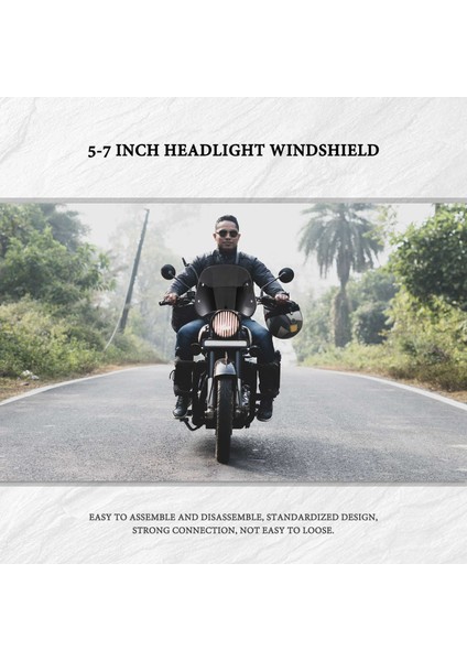 5-7 Inç Motosiklet Far Ön Cam Rüzgar Deflektörü Honda Yamaha Kawasaki Suzuki Için Evrensel (Yurt Dışından) fırsatları