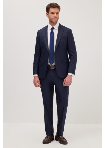 Erkek Slim Fit Mono Yaka Koyu Lacivert Takım Elbise fiyatları