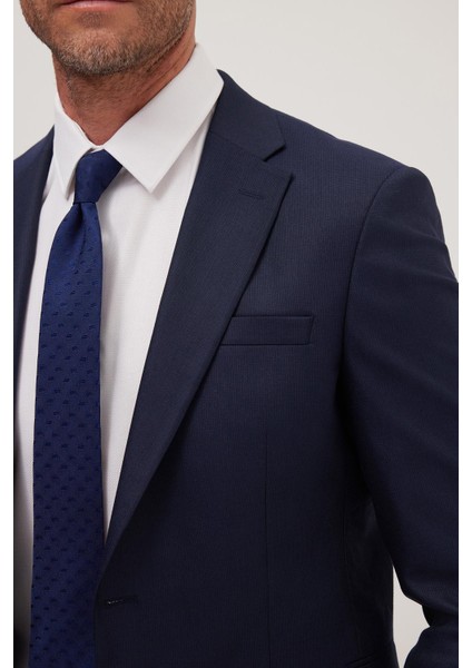 Erkek Slim Fit Mono Yaka Koyu Lacivert Takım Elbise modelleri