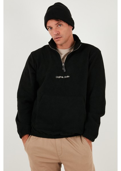 Regular Fit Yarım Fermuarlı Dik Yaka Yumuşak Dokulu Sweat Erkek Sweat 59060661