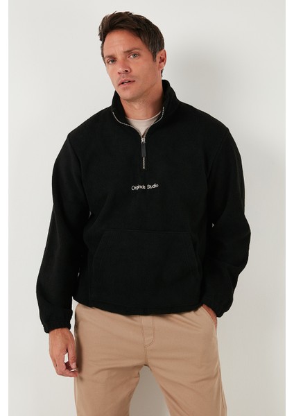 Regular Fit Yarım Fermuarlı Dik Yaka Yumuşak Dokulu Sweat Erkek Sweat 59060661 fırsatları
