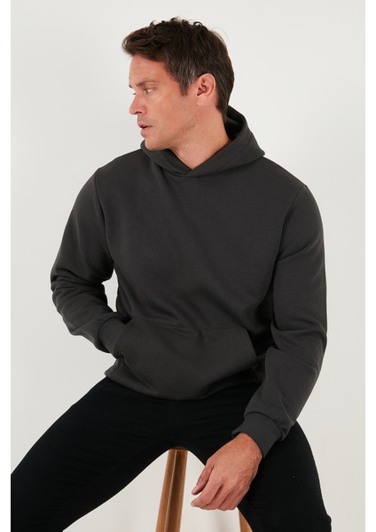 Regular Fit Kapüşonlu Kanguru Cepli Içi Tüylü Yumuşak Şardonlu Sweat Erkek Sweat 5905281