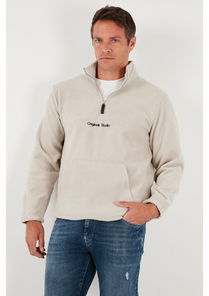 Regular Fit Yarım Fermuarlı Dik Yaka Yumuşak Dokulu Sweat Erkek Sweat 59060661 modelleri