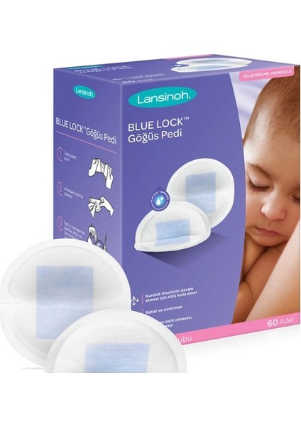 Lansinoh Blue Lock Göğüs Pedi 60 Adet