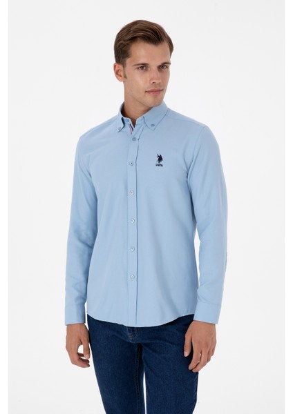 Erkek Açık Mavi Gömlek Desenli 50317249-VR003