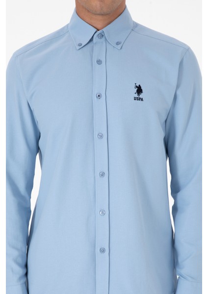 Erkek Açık Mavi Gömlek Desenli 50317249-VR003