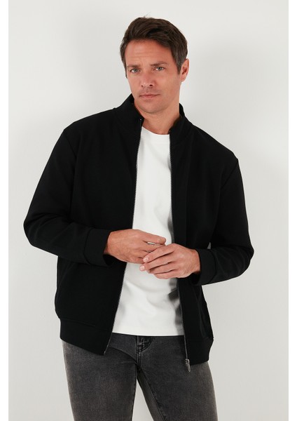 Pamuklu Regular Fit Dik Yaka Fermuarlı Hırka Erkek Hırka 5901077 fırsatları