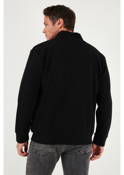 Pamuklu Regular Fit Dik Yaka Fermuarlı Hırka Erkek Hırka 5901077