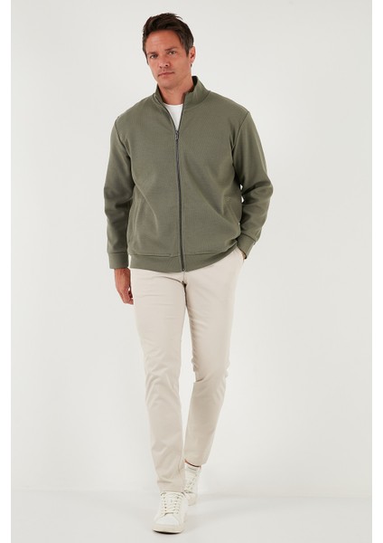 Pamuklu Regular Fit Dik Yaka Fermuarlı Hırka Erkek Hırka 5901077 fiyatları