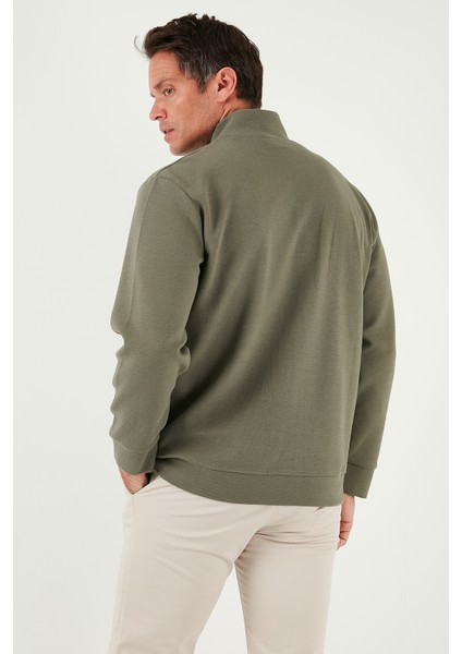 Pamuklu Regular Fit Dik Yaka Fermuarlı Hırka Erkek Hırka 5901077