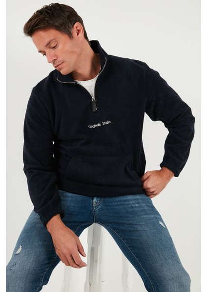 Regular Fit Yarım Fermuarlı Dik Yaka Yumuşak Dokulu Sweat Erkek Sweat 59060661