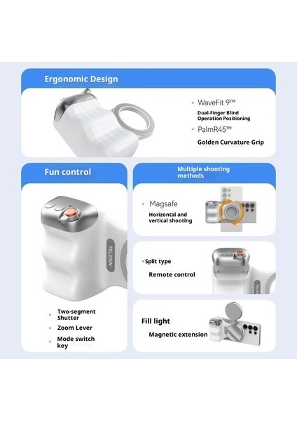 Telesin Magsafe Çekim Yardımcısı Manyetik Mfi Tanıma Kolu Kablosuz Bluetooth Çekim (Yurt Dışından) fiyatları