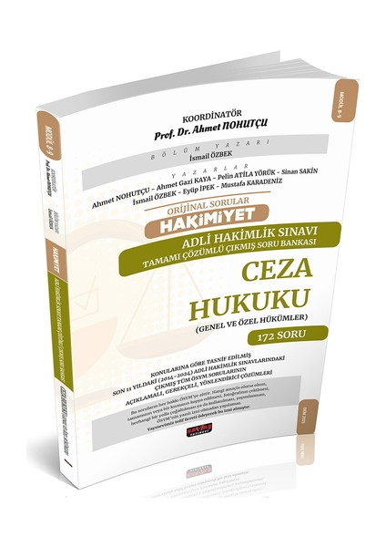 Orijinal Sorular Hakimiyet Adli Hakimlik Ceza Hukuku Çıkmış Soru Bankası Savaş Yayınları 2025