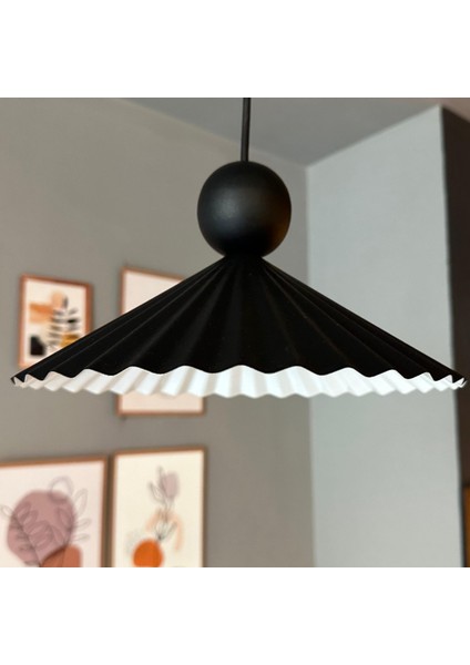 Avilla Metal Avize Tekli Siyah Tek Boncuk Kafa Rustik Cafe Mutfak Modern Sarkıt Aydınlatma