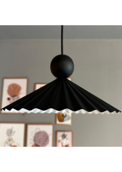 Avilla Metal Avize Tekli Siyah Tek Boncuk Kafa Rustik Cafe Mutfak Modern Sarkıt Aydınlatma modelleri