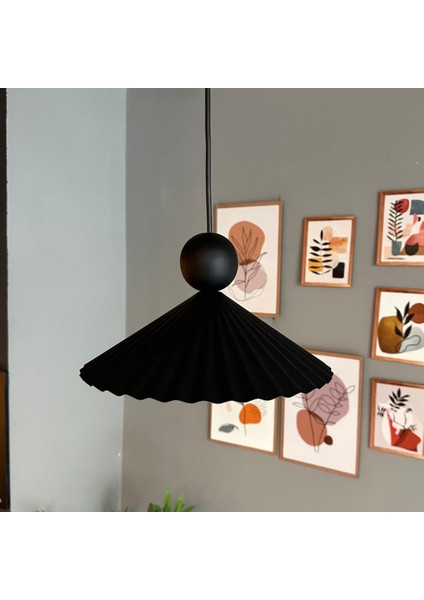 Avilla Metal Avize Tekli Siyah Tek Boncuk Kafa Rustik Cafe Mutfak Modern Sarkıt Aydınlatma