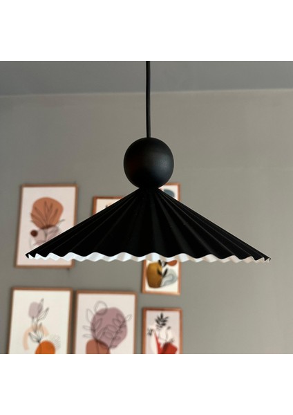 Avilla Metal Avize Tekli Siyah Tek Boncuk Kafa Rustik Cafe Mutfak Modern Sarkıt Aydınlatma