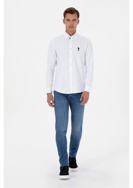 Erkek Beyaz Gömlek Desenli 50317249-VR013 fırsatları
