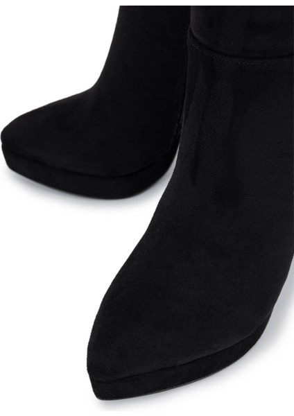 Kadın Suni Deri Siyah Süet Topuklu Çizme 1065 606 Bn Czm SK25-26 Sıyah Suet modelleri