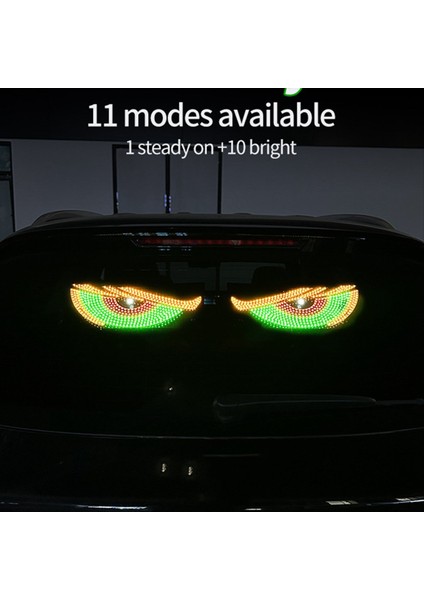 1 Çift LED Araba Dinamik Şeytan Göz Işığı Sticker USB Araba Kötü Gözler Uyarı Lamba Araba Ön Cam Demon Göz Işıkları, C (Yurt Dışından) modelleri