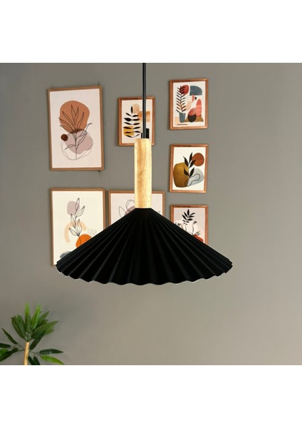 Avilla Siyah Metal Avize Tekli Ahşap Kafa Rustik Cafe Mutfak Modern Dekoratif Sarkıt Aydınlatma fırsatları