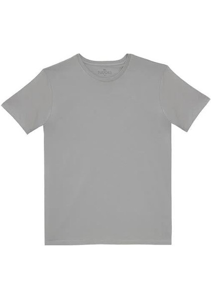 Unisex 5'li Paket Beyaz-Gri-Füme-Mavi-Taş Slim Fit Dar Kesim %100 Pamuk Bisiklet Yaka Tişört modelleri