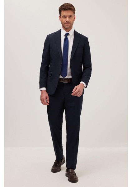 Erkek Slim Fit Mono Yaka Lacivert Takım Elbise fırsatları