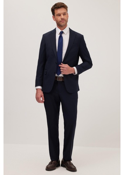 Erkek Slim Fit Mono Yaka Lacivert Takım Elbise indirimleri