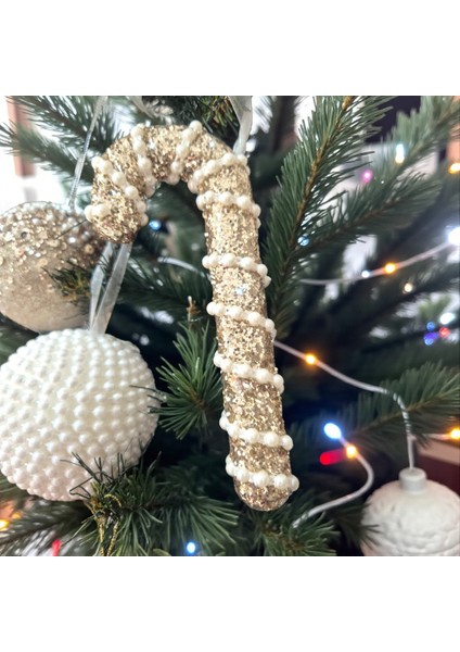 Yılbaşı Baston Şeker Inci Şeritli 17CM AST7243 fiyatları