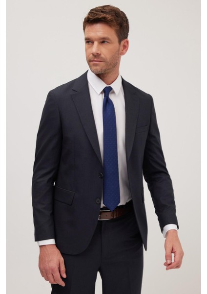 Erkek Regular Fit Esnek Likralı Kumaş Mono Yaka Kapaklı Cepli lacivert Takım Elbise fiyatları