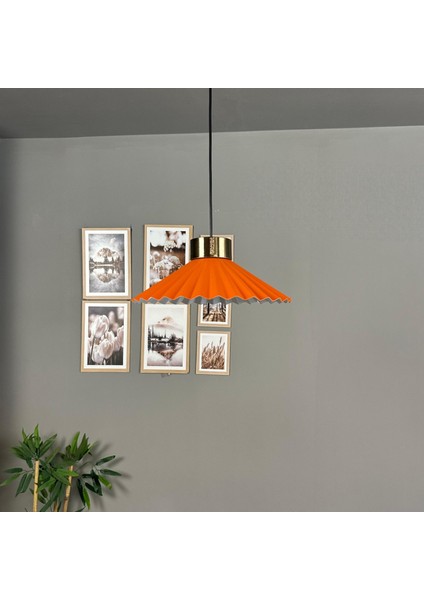 Avilla Turuncu Tekli Metal Avize Plafonyer Rozans Başlık Cafe Mutfak Modern Sarkıt Aydınlatma
