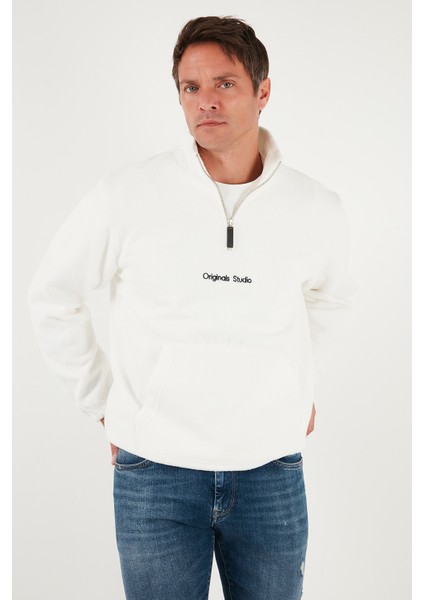 Regular Fit Yarım Fermuarlı Dik Yaka Yumuşak Dokulu Sweat Erkek Sweat 59060661 modelleri